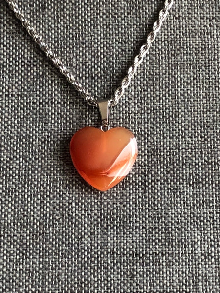 Collier cœur couleur corail Comme un ange