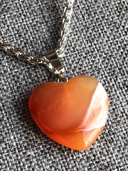 Collier cœur couleur corail Comme un ange