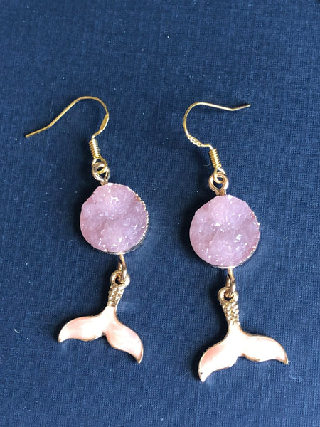 Bijoux style druzy rose queue sirène bijoux mystiques magiques Comme un ange