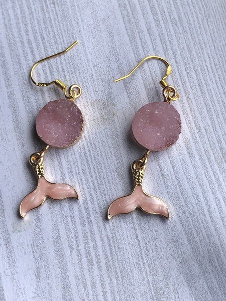 Bijoux style druzy rose queue sirène bijoux mystiques magiques Comme un ange