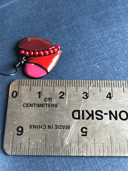 Boucles oreilles coeur rouge Comme un ange