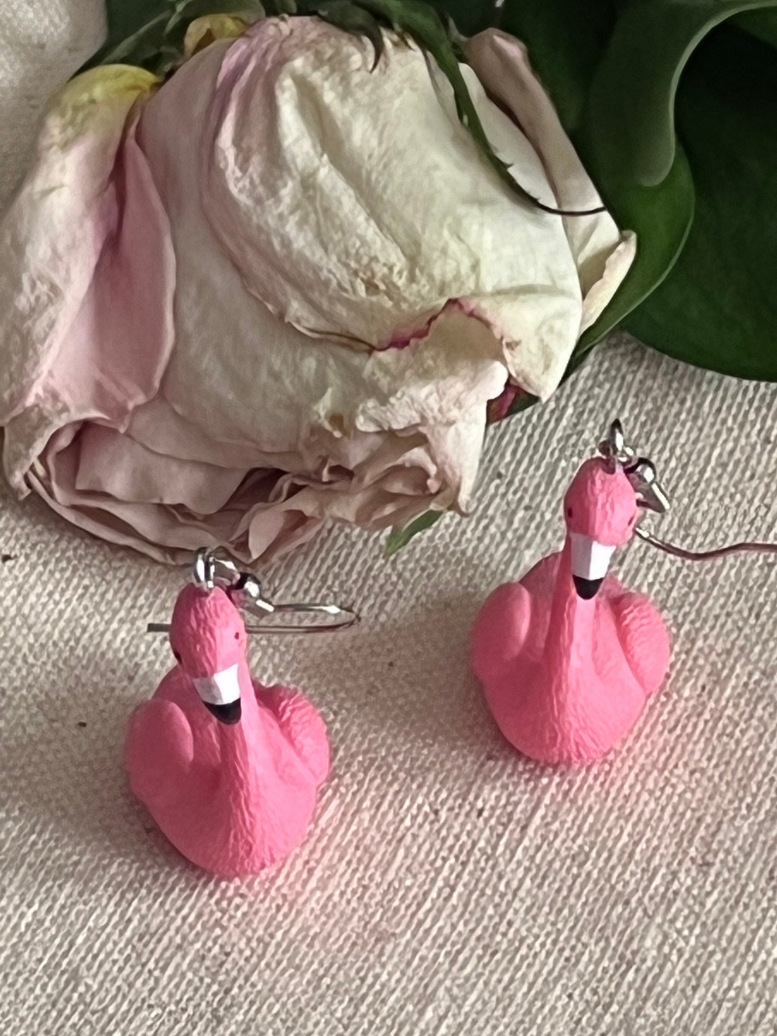 Boucles oreilles flamant rose Comme un ange