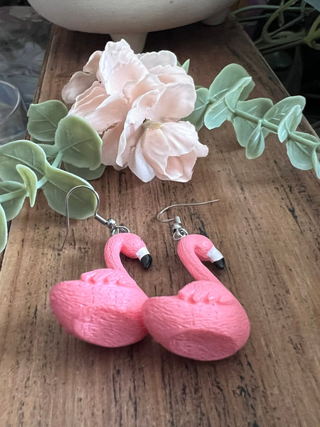 Boucles oreilles flamant rose Comme un ange