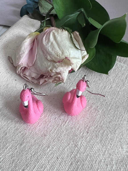 Boucles oreilles flamant rose Comme un ange