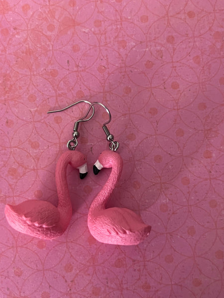 Boucles oreilles flamant rose Comme un ange