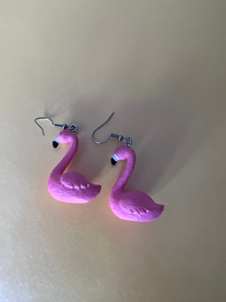 Boucles oreilles flamant rose Comme un ange