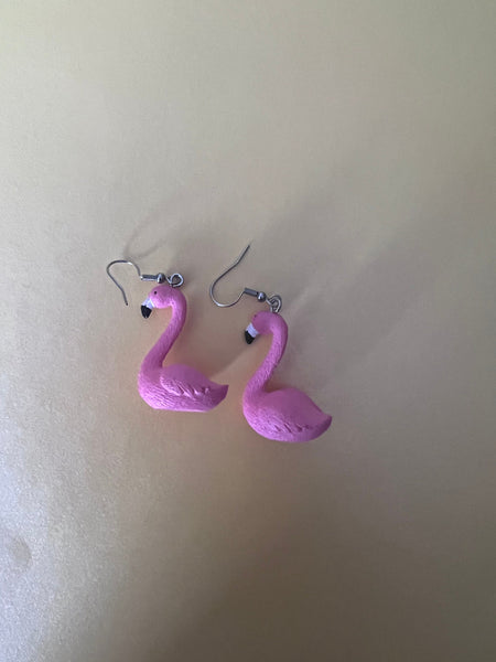 Boucles oreilles flamant rose Comme un ange