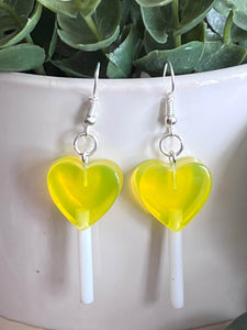 Boucles oreilles bonbons cours jaunes Comme un ange