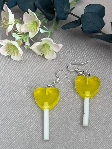 Boucles oreilles bonbons cours jaunes Comme un ange
