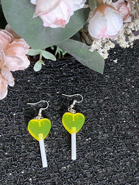 Boucles oreilles bonbons cours jaunes Comme un ange