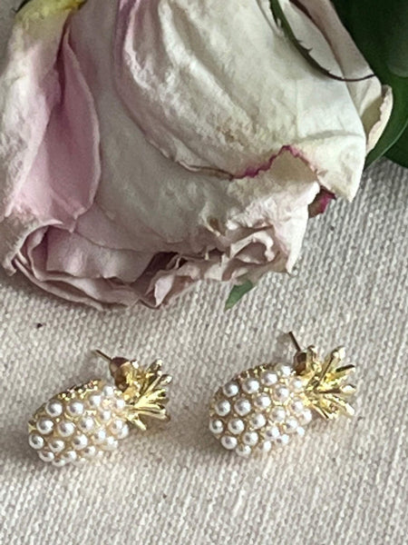 Boucles oreilles ananas petites perles Comme un ange