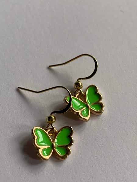 Boucles d’oreilles Petit papillon vert Comme un ange