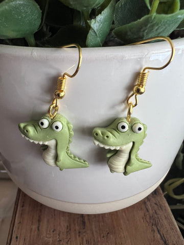Boucles oreilles crocodiles verts Comme un ange