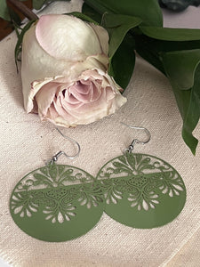 Boucles oreilles rondes couleur vertes Comme un ange