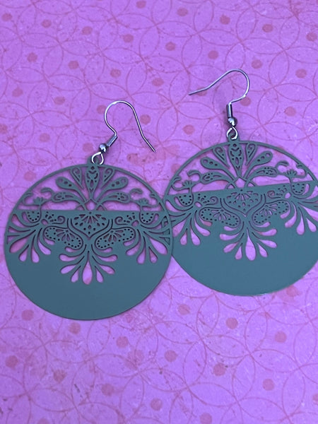 Boucles oreilles rondes couleur vertes Comme un ange