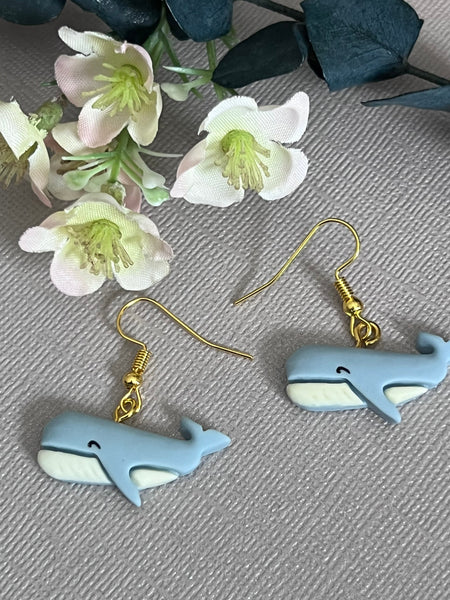Boucles oreilles baleine bleue Comme un ange
