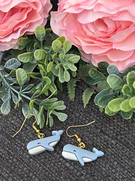 Boucles oreilles baleine bleue Comme un ange