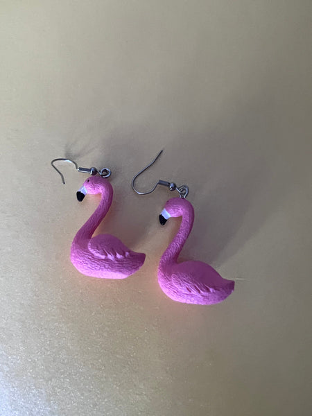 Boucles oreilles flamant rose Comme un ange