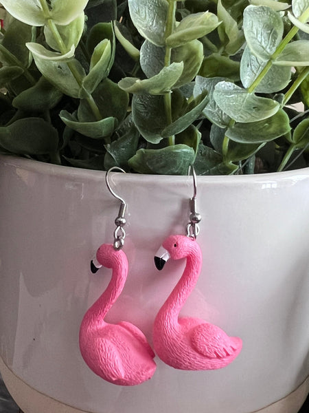 Boucles oreilles flamant rose Comme un ange