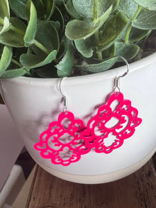 Boucles oreilles rose fushia Comme un ange