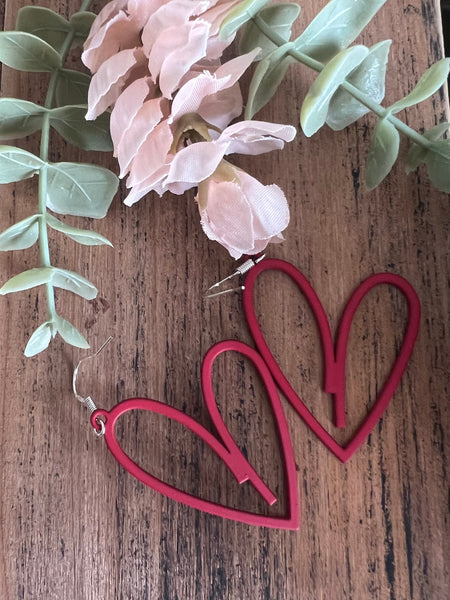Boucles oreilles coeur rouge Comme un ange
