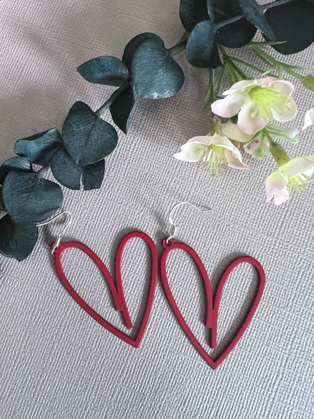 Boucles oreilles coeur rouge Comme un ange