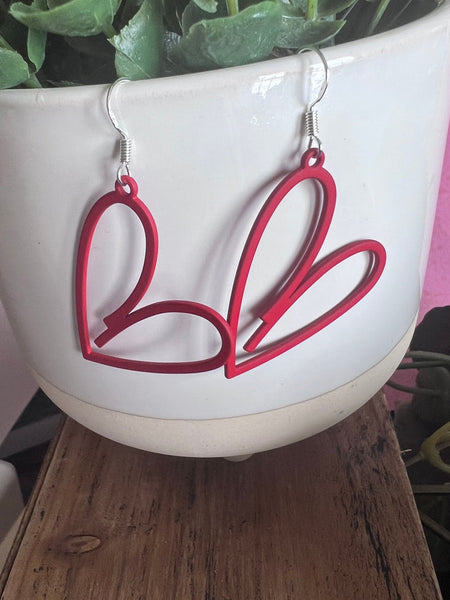 Boucles oreilles coeur rouge Comme un ange