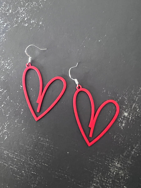 Boucles oreilles coeur rouge Comme un ange