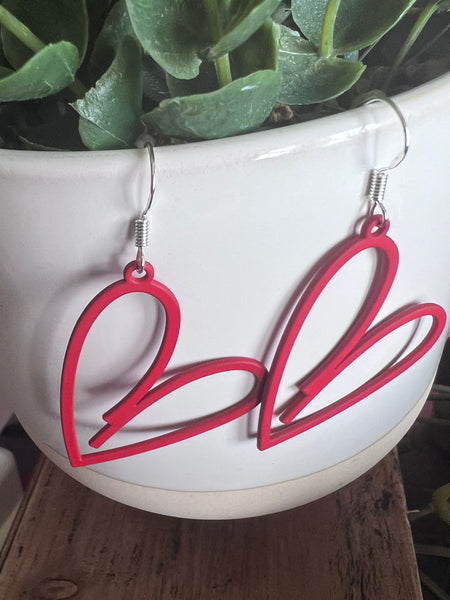 Boucles oreilles coeur rouge Comme un ange