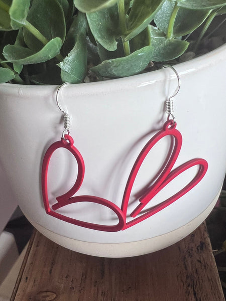 Boucles oreilles coeur rouge Comme un ange