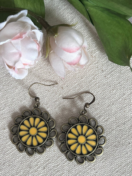 Boucles oreilles fleurs jaunes Comme un ange