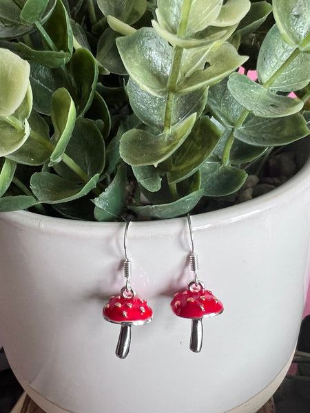 Boucles oreilles champignon rouge Comme un ange