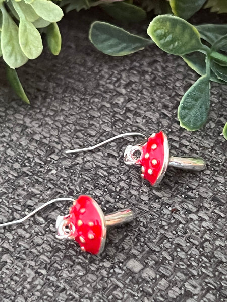Boucles oreilles champignon rouge Comme un ange