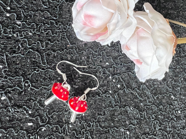 Boucles oreilles champignon rouge Comme un ange
