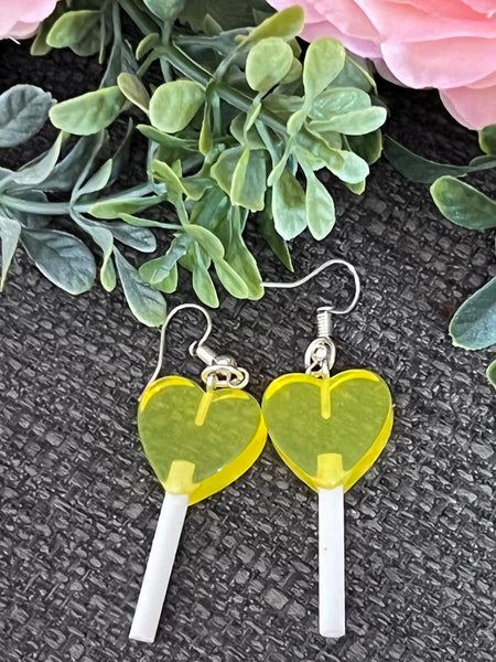 Boucles oreilles bonbons cours jaunes Comme un ange