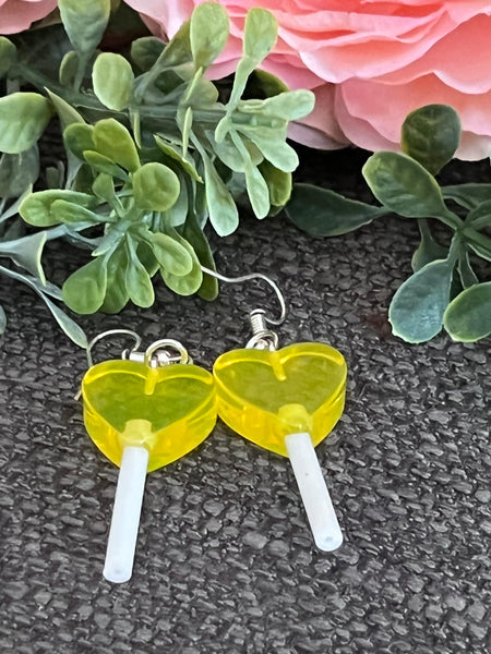 Boucles oreilles bonbons cours jaunes Comme un ange