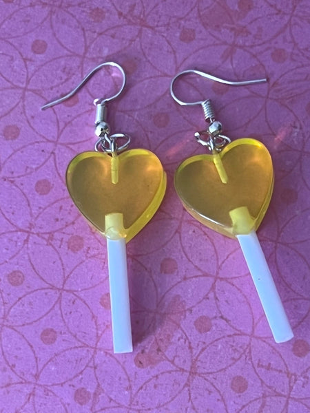 Boucles oreilles bonbons cours jaunes Comme un ange