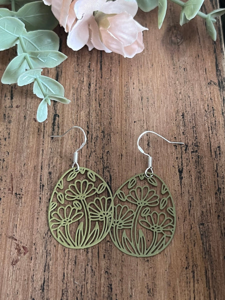 Boucles oreilles œuf de Pâques fleuris Comme un ange