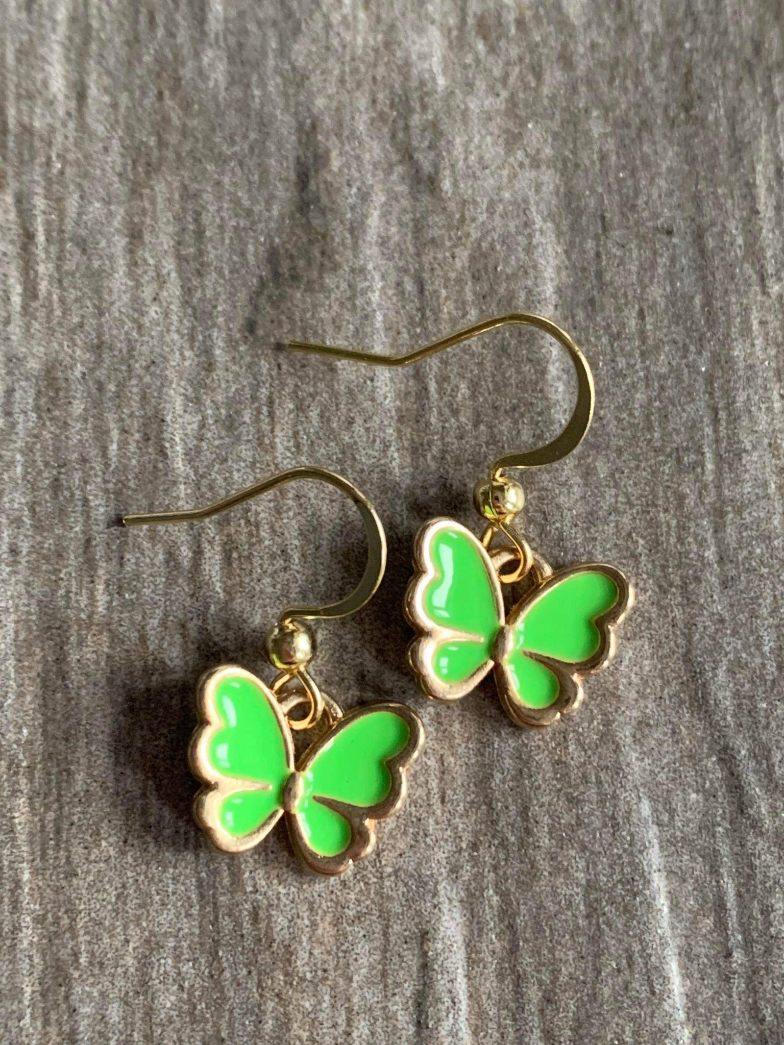 Boucles d’oreilles Petit papillon vert Comme un ange