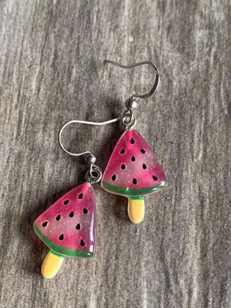 Boucles oreilles tranche melon d’eau bijoux fruit Comme un ange