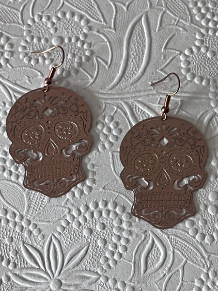 Boucles d’oreilles breloque tête de squelette vert  alliage de métaux skull JEWELRY Comme un ange