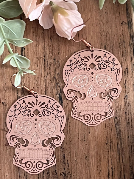 Boucles d’oreilles breloque tête de squelette vert  alliage de métaux skull JEWELRY Comme un ange