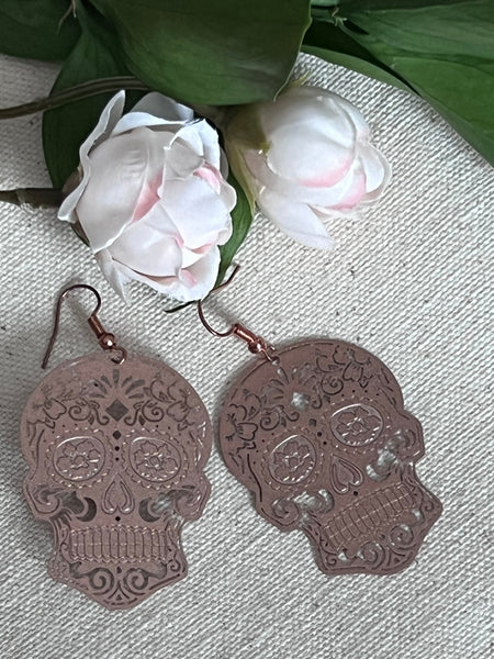 Boucles d’oreilles breloque tête de squelette vert  alliage de métaux skull JEWELRY Comme un ange