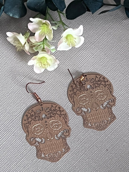 Boucles d’oreilles breloque tête de squelette vert  alliage de métaux skull JEWELRY Comme un ange