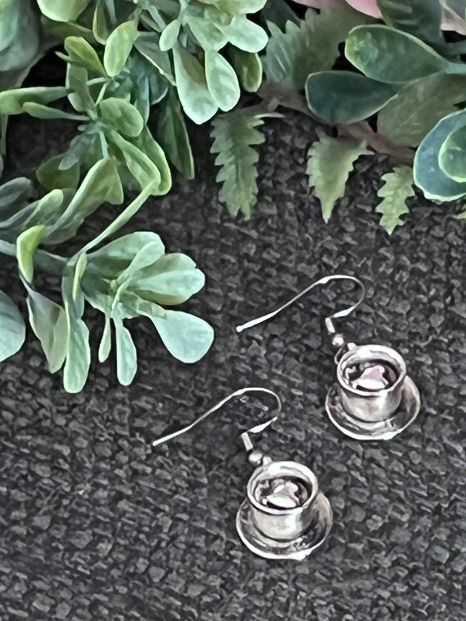 Boucles oreilles tasse café amour Comme un ange