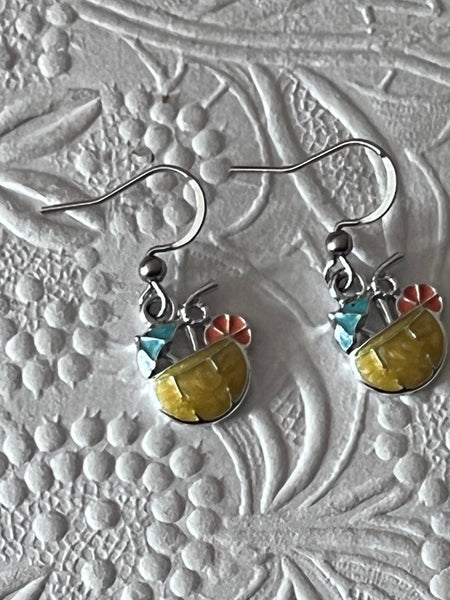 Boucles oreilles festives cocktail mocktail estivales colorés Comme un ange