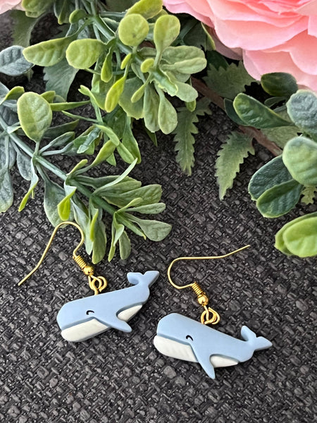 Boucles oreilles baleine bleue Comme un ange