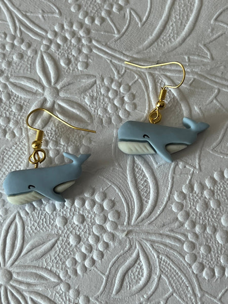 Boucles oreilles baleine bleue Comme un ange