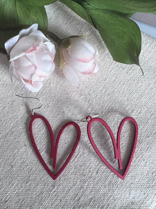 Boucles oreilles coeur rouge Comme un ange