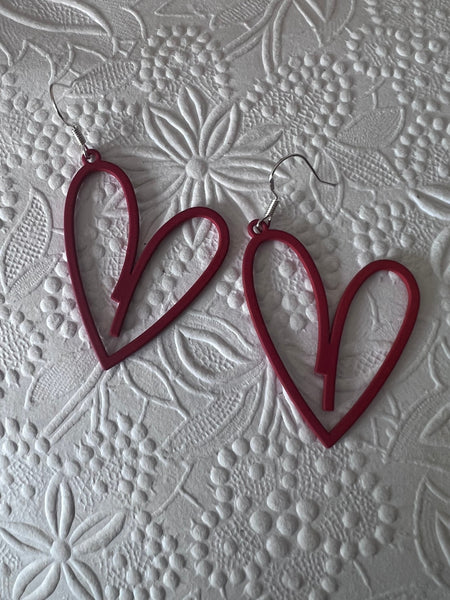 Boucles oreilles coeur rouge Comme un ange